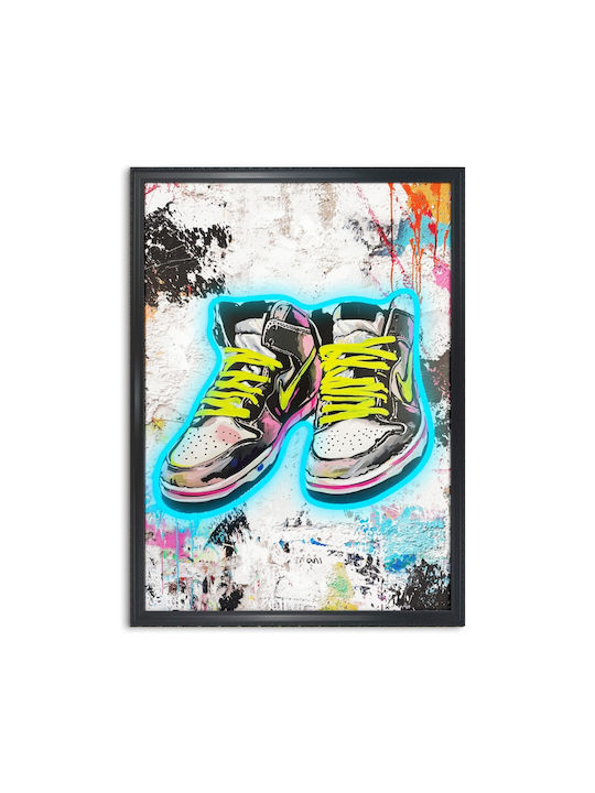 Painting “Sneakers Pop Art” Neon Led Lighting 50x70 Cm
