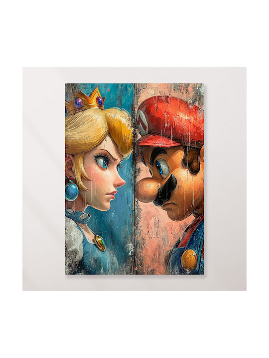 Canvas Painting Princess Peach Vs Super Mario Nintendo Knv2789 45cm X 65cm