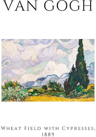 Van Gogh Wheat Field With Cypresses A Αντίγραφο του Van Gogh Ξύλινο