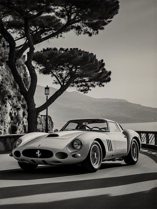 Poster Ferrari 250 Gto Cr059 30cm X 40cm Κορνίζα Σκούρο Φυσικό Ξύλου Καφέ