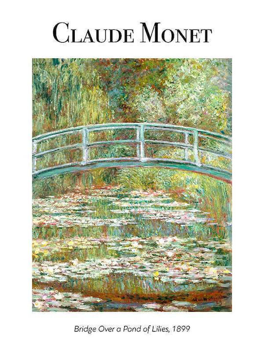 Poster Claude Monet Bridge Over A Pond Lilies Art103 30cm X 40cm Κορνίζα Σκούρο Φυσικό Ξύλου Καφέ