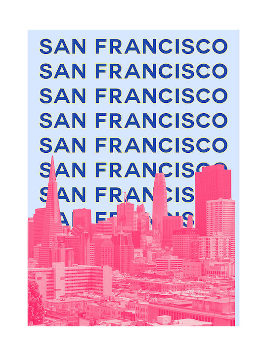 Poster San Francisco Pop Art Pst25516 21cm X 30cm Λευκή Ξύλινη Κορνίζα