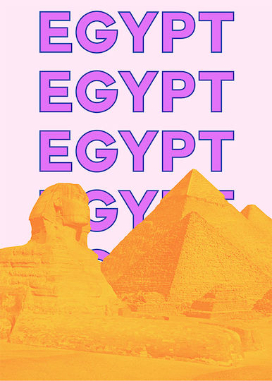 Poster Egypt Pop Art Pst25518 21cm X 30cm Λευκό Κάδρο Pvc