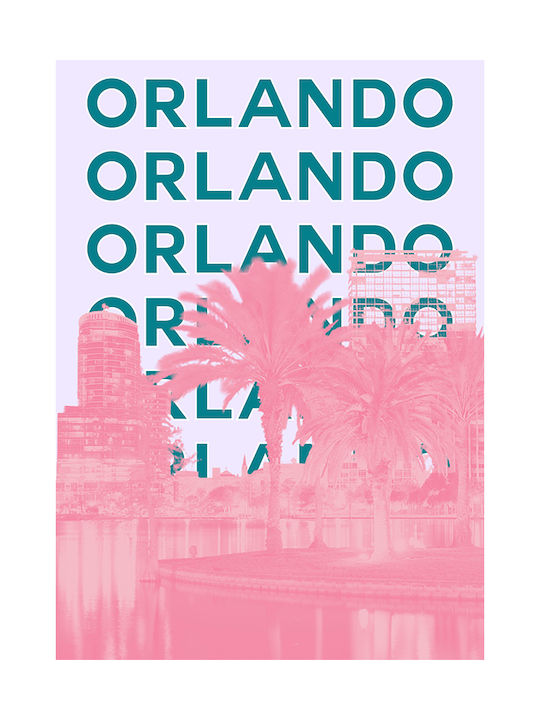 Poster Orlando Pop Art Pst25512 30cm X 40cm White Wooden Frame