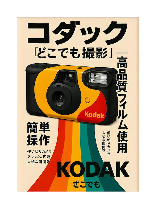 Poster Kodak Retro Camera Japanese Edition Gm2411 21cm X 30cm White Wooden Frame
