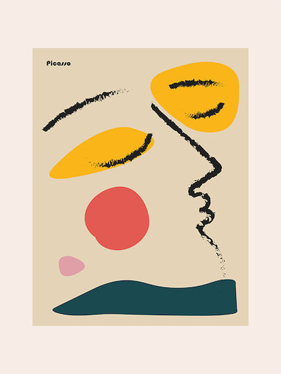 Poster Pablo Picasso Abstract Collage Art236 21cm X 30cm Λευκό Κάδρο Pvc