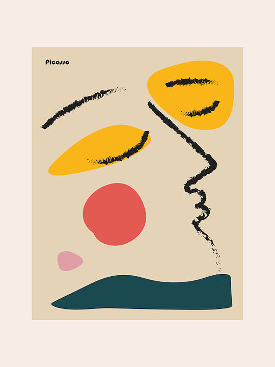 Poster Pablo Picasso Abstract Collage Art236 21cm X 30cm Black Wooden Frame
