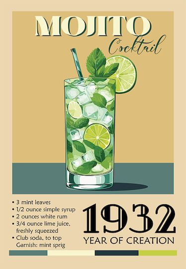 Vintage Mojito Classic Cocktail P