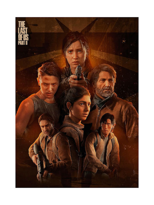 Gaming Poster Last Us Part II GM2372 21cm X 30cm Frame Natural Wooden Beige