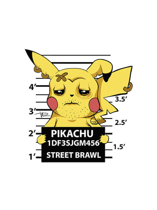 Poster Pokemon Pikachu Mugshot An164 21cm X 30cm Λευκή Ξύλινη Κορνίζα