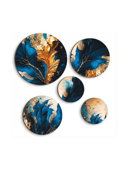 Tablouri Rotunde Decorative De Perete Albastre Pentru Living Dormitor Cameră