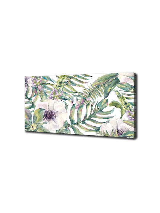 Panou Pânză Living Decorațiune Zilnică Ferigi Flori 140x70 Cm