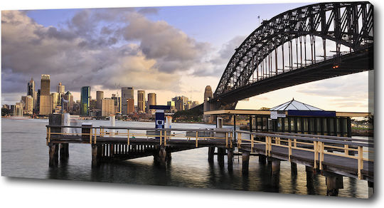 Wall Canvas Painting Home & Office The Bridge In Sydney 125x50 Cm