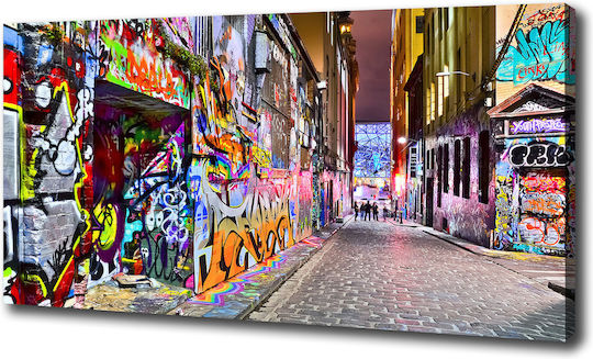Wall Canvas Painting Durable Construction Materials Colorful Graffiti 100x50 Cm