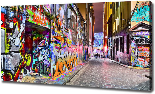 Wall Canvas Painting High Quality Colorful Graffiti Print 120x60 Cm
