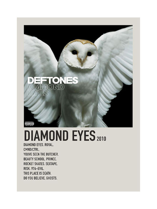 Music Poster Diamond Eyes Deftones Ms480 21cm X 30cm Premium Μαύρο Ξύλινο Κάδρο