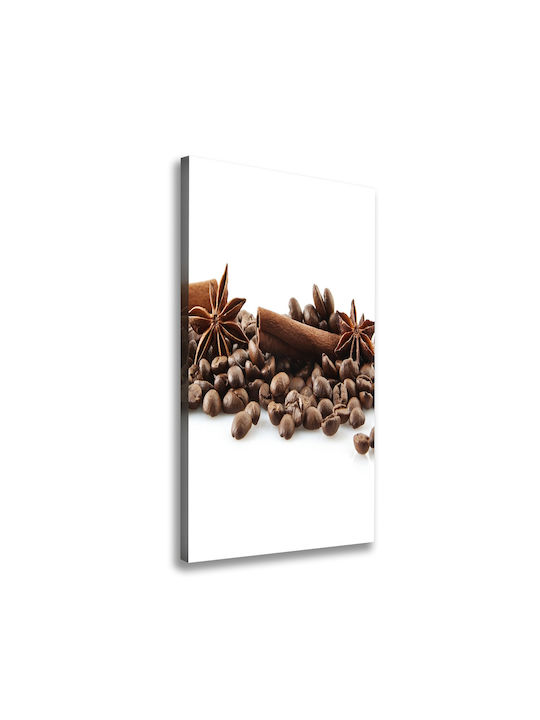 Wall Canvas Painting Ready Immediate Placement Brown Grains 50x100 Cm