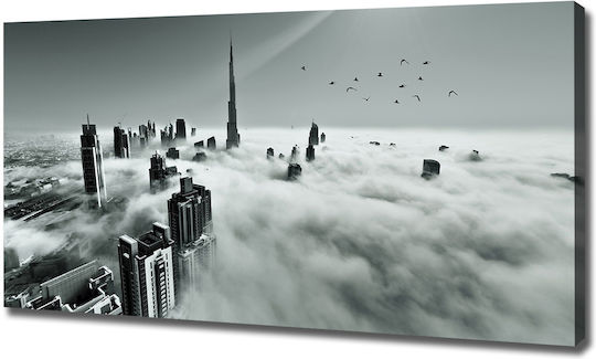 Gemälde Leinwand Wanddekoration Nebel Über Dubai 120x60 cm