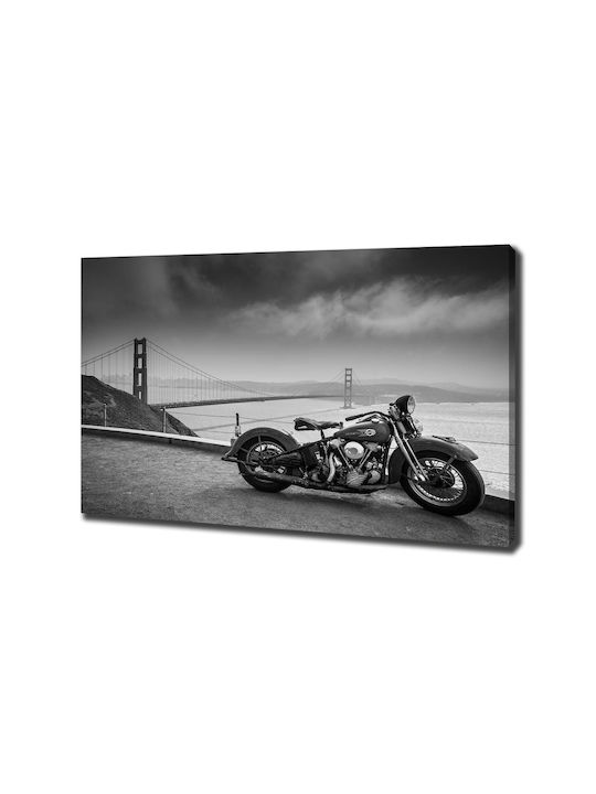 Dekorativer Gemälde Wand Leinwand Hochwertige Motorrad 100x70 cm