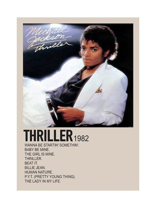 Music Poster Thriller Michael Jackson Ms565 30cm X 40cm Premium Black Wooden Frame