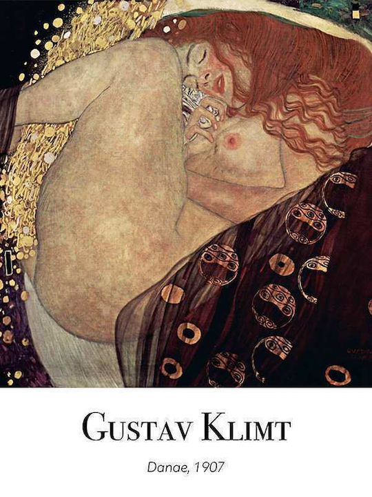 Poster Gustav Klimt Danae Art157 50cm X 70cm Frame Natural Wooden Beige