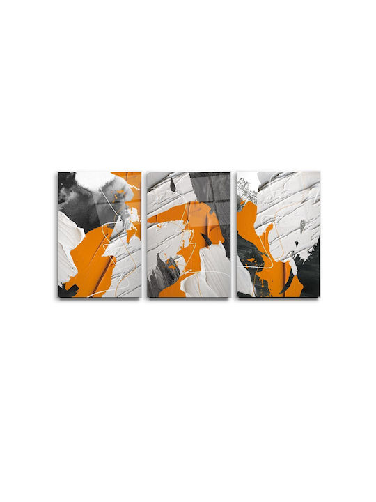 Threefold Glass Set of Colorful Abstract Art (60x90cm)