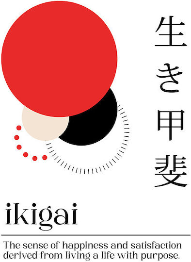 Quote Poster Ikigai Pq139 21cm X 30cm Μαύρη Ξύλινη Κορνίζα