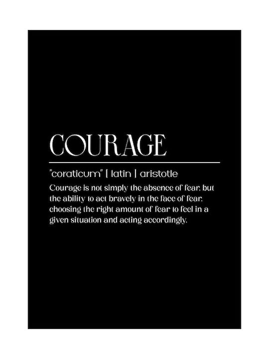 Quote Poster Courage Aristotle Pq143 21cm X 30cm Λευκό Κάδρο Pvc