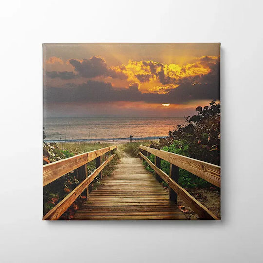 Πίνακας Καμβά Θάλασσα Ηλιοβασίλεμα Knv301 40cm X 40cm