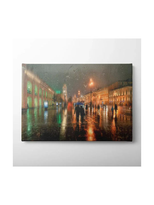 Πίνακας Καμβά Ζευγάρι Πόλη Knv444 45cm X 65cm