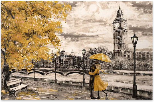Megapap Big Ben And Yellow Leaves σε Καμβά 125x80 cm
