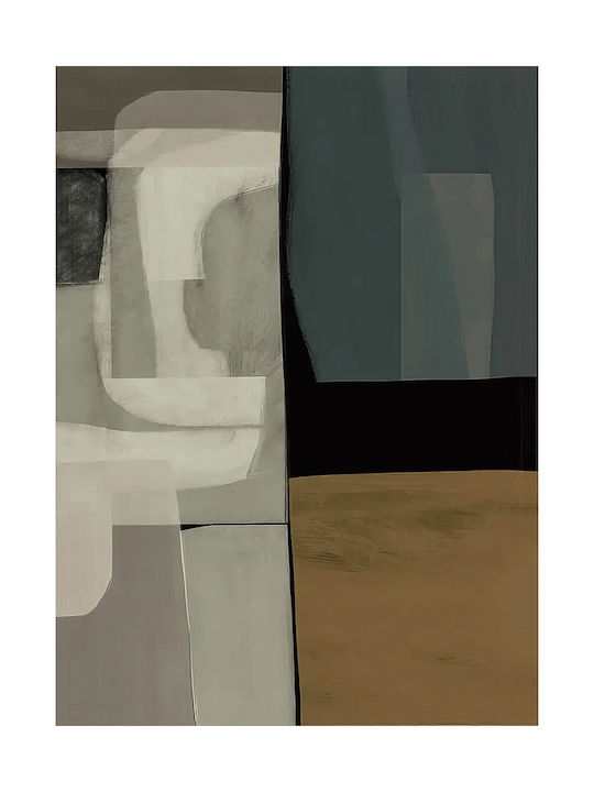 Πίνακας Ζωγραφικής Καμβά Neutral Green Abstract 35x50 Cm