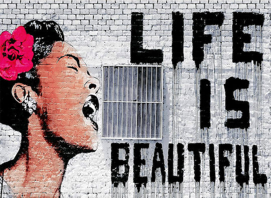 I-gallery Life Is Beautiful Αντίγραφο του Banksy σε Καμβά