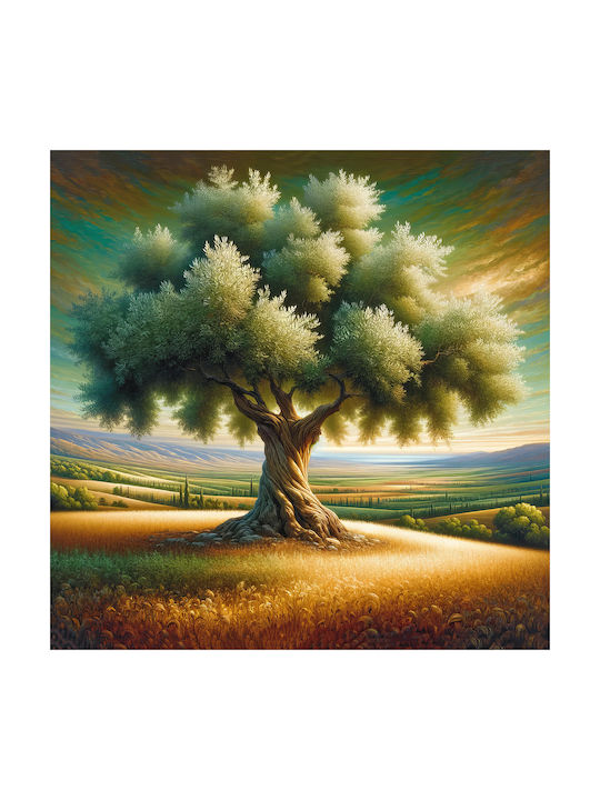 Πίνακας Ζωγραφικής Καμβά Δέντρο Ελιάς 90x90 Cm