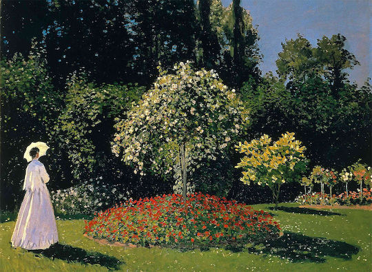 Gemälde Zitat Leinwand Lady In Garden Monet 40x30 cm