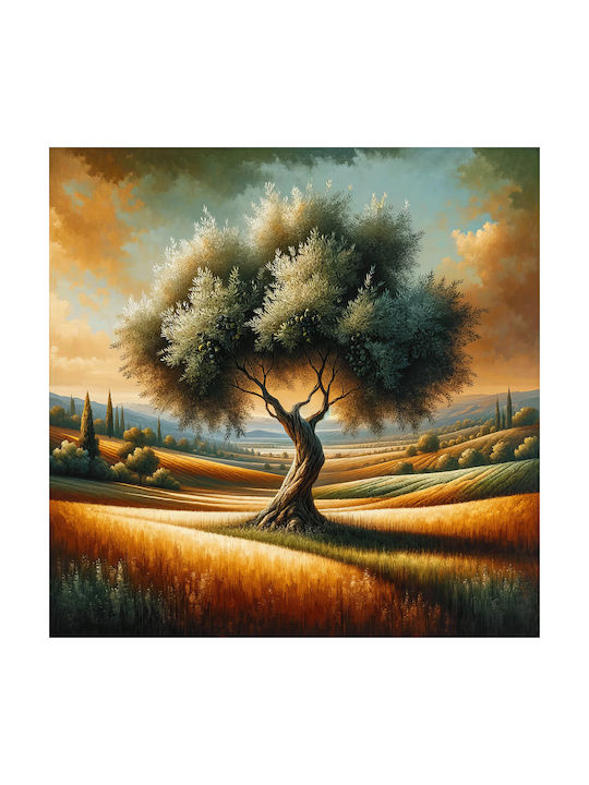 Πίνακας Ζωγραφικής Καμβά Δέντρο Ελιάς 40x40 Cm
