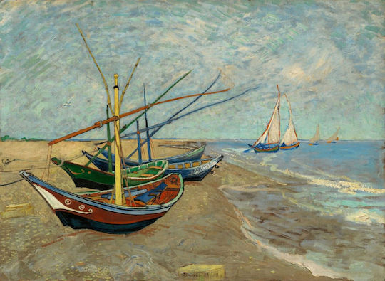 I-gallery Fishing Boats On Αντίγραφο του Van Gogh σε Καμβά