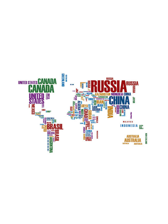 Canvas Painting Map of Country Names “Offer” 40x30 Cm