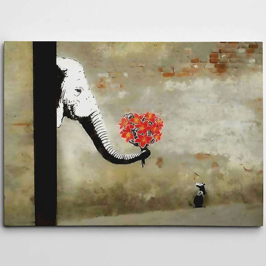 Wallity Gemälde Banksy auf Segeltuch 100x70 cm