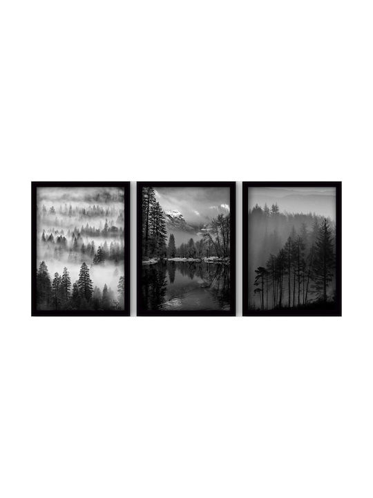 Set de rame 3 buc 364lul1267 35x45cm Alb-negru Wallity Vertical Plastic MDF
