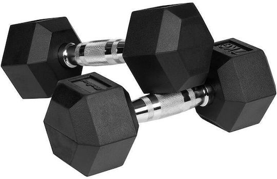 Rebel Set Hexagonal Rubber Dumbbells 2 x 7kg