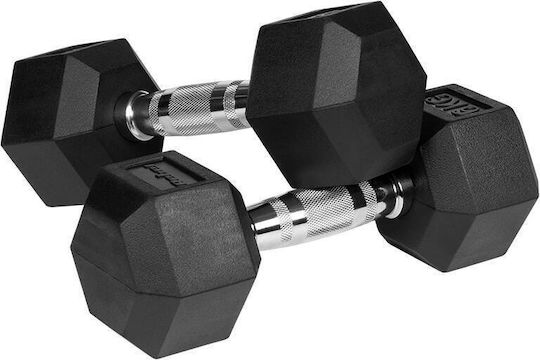 Rebel Hexagonal Rubber Dumbbell Set 2 x 6kg