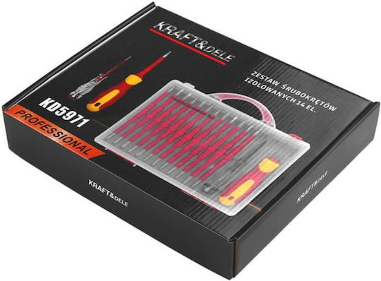 Set 14 Insulated Screwdrivers Kraft&Dele Up To 1000V AC KD5971