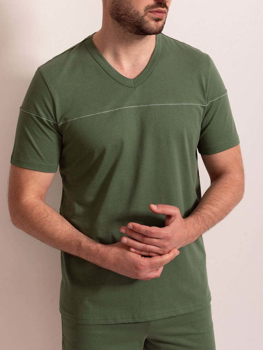 Sofiaman Pijama Bărbătească de Vară din Bumbac Verde