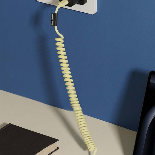 Native Union Usb-c To Usb-c Cable 60w Coiled 2.4m Pop Series Fast Charging Yellow