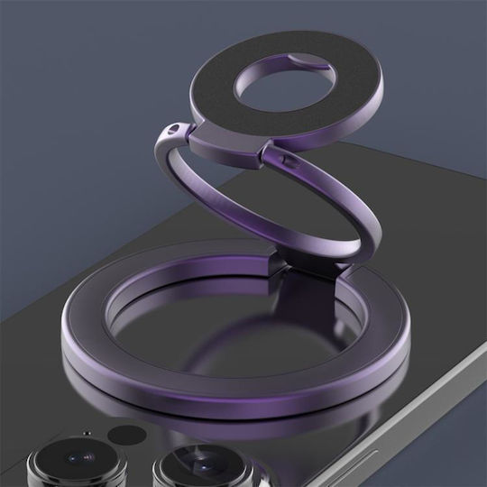 Triple Foldable Magnetic Phone Case Magsafe Double Sided Purple