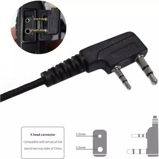 Professional Handsfree Earpiece Ptt Lapel 2 Pin Two-Way Radios Transceivers Baofeng Original 10 Pieces