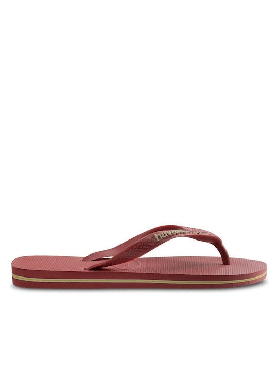 Havaianas Brasil Logo Flip Flops Μπορντό
