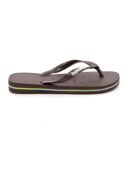 Brasil Logo Men's Flip Flops Brown