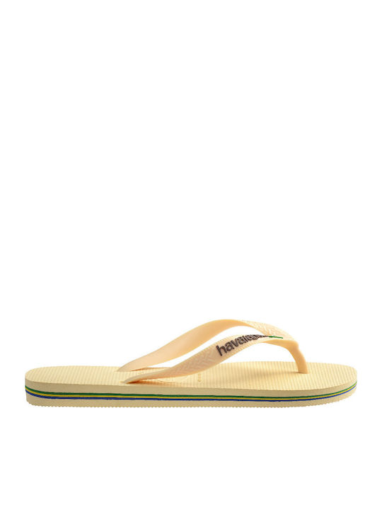 Brasil Logo Men's Flip Flops Beige